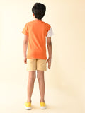 Colorblock Solid T-shirt with Shorts Set