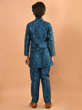 Embellished Button Down Straight Mandarin Collar Kurta Pajama Set
