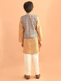 Ethnic Motif Printed Kurta Pajama Set with Nehru Jacket