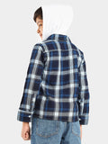 Checked Full Sleeves Regular Wear Casual Shirt with Detachable Hood