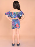Ethnic Printed Off Shoulder Crop Top with Shorts Set