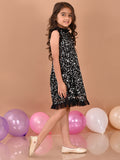 Sequin Knee Length Sleeveless Fit n Flare Party Dress