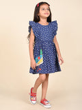 Polka Printed Sleeveless Ruffle Fit n Flare Dress