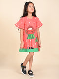 Watermelon Girl Printed Knee Length A-line Dress