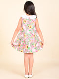 Floral Printed Sleeveless Peter Pan Collar Dropwaist Dress