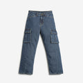 Girls Regular Fit Cargo Denim Jeans