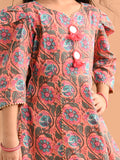 Ethnic Motif Printed Puff Sleeves Tassel Kurta Sharara Set