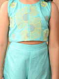 Floral Embroidered Sleeveless Top Palazzo Set