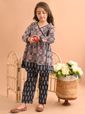 Ethnic Motif Printed Peplum Angrakha Kurta Palazzo Set