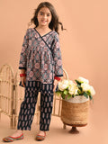 Ethnic Motif Printed Peplum Angrakha Kurta Palazzo Set