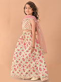Floral Printed Gota Patti Embellished Lehenga Choli Set with Dupatta