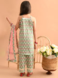 Ethnic Motif Printed Sleeveless Straight Kurta Palazzo Set with Dupatta