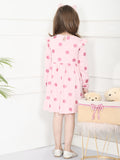 LilPicks Polka Print Pink Full Sleeves Dress