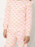 LilPicks Baby Peach Rainbow Print Overall Nightsuit
