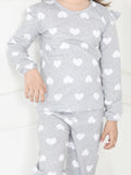 LilPicks Grey Frilly Full Sleeves Overall Nightsuit