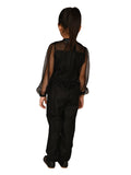 Stylish Net Sleeves Solid Jumpsuit