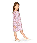 LilPicks Unicorn Print Lilac Full Sleeves Dress