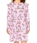 LilPicks Unicorn Print Lilac Full Sleeves Dress