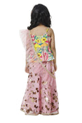 Lilpicks Multicolour Peplum choli with Pink Lehnga Set