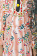 Lilpicks Orange Striped Kurta with sharara Set