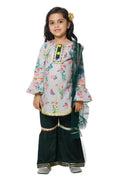 Lilpicks Striped Round Kurta with Sharara Set