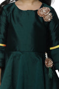 Lilpicks Emerald Peplum Suit with Dhoti Set