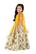 Lilpicks Gota Bright Yellow choli with Foil Lehenga Set