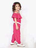 Magenta Pink Polka Jumpsuit