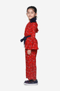 Red flamingo Bell Sleeves Full Jumpsuit