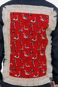 LilipicksDark Blue Denim flamingo Back Patch Applique Jacket