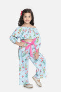 Lilipicks Sky Blue Striped Pant Coordinated Set