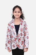 Light Grey Spring Floral Digital Print Blazer