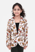 Off - White Vintage Floral Digital Print Blazer