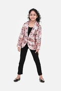 Peach Aztec Digital Print Blazer