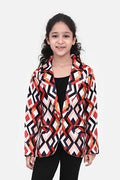 Multi Colour Geometric Digital Print Blazer