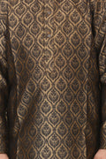 Lilpicks Golden Jacquard Kurta Pajama Set