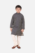 Lilpicks Blue Jacquard Kurta Pajama Set