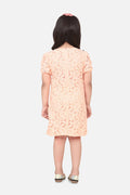 Peach Mesh sequin Patch Heart Dress