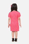 Neon Pink Mesh sequin Patch Heart Dress