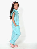 Unicorn Embrodiery Sky Blue Full Jumpsuit
