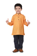 Lilpicks Yellow textured Short Kurta