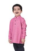 Lilpicks Pink Textured Short Kurta