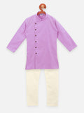 Lilpicks Angrakha Style Purple Full sleeve kurta pajama set