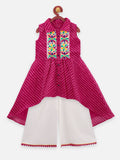 Lilpicks Magenta sleeveless high low Kurta with palazzo pant Set