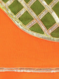 Lilpicks Orange Gota Peplum Kurta with Flared Sharara Set