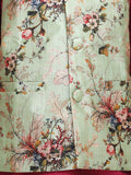 Pista Green Floral Digital Print Nehru Jacket