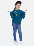 Teal French Terry Full Sleeve Unicorn SweatShirt