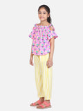 lilpicks Balloon Print Pink Yellow Clothing set