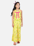 lilpicks Bright Yellow Floral bell Jumpsuit