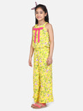 lilpicks Bright Yellow Floral bell Jumpsuit